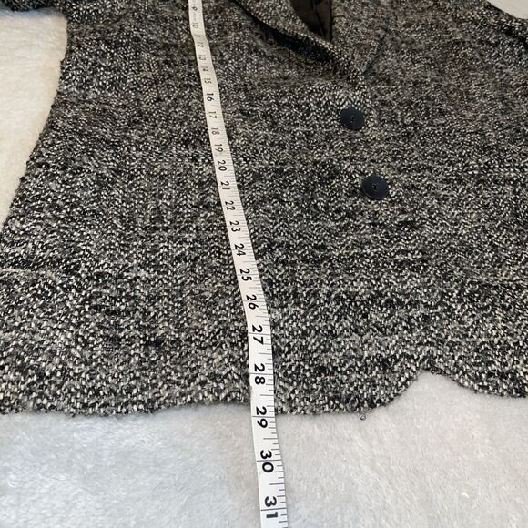 J Jill Tweed Blazer Jacket Button Front Gray Black Size L Large Cotton Blend - Picture 3 of 10